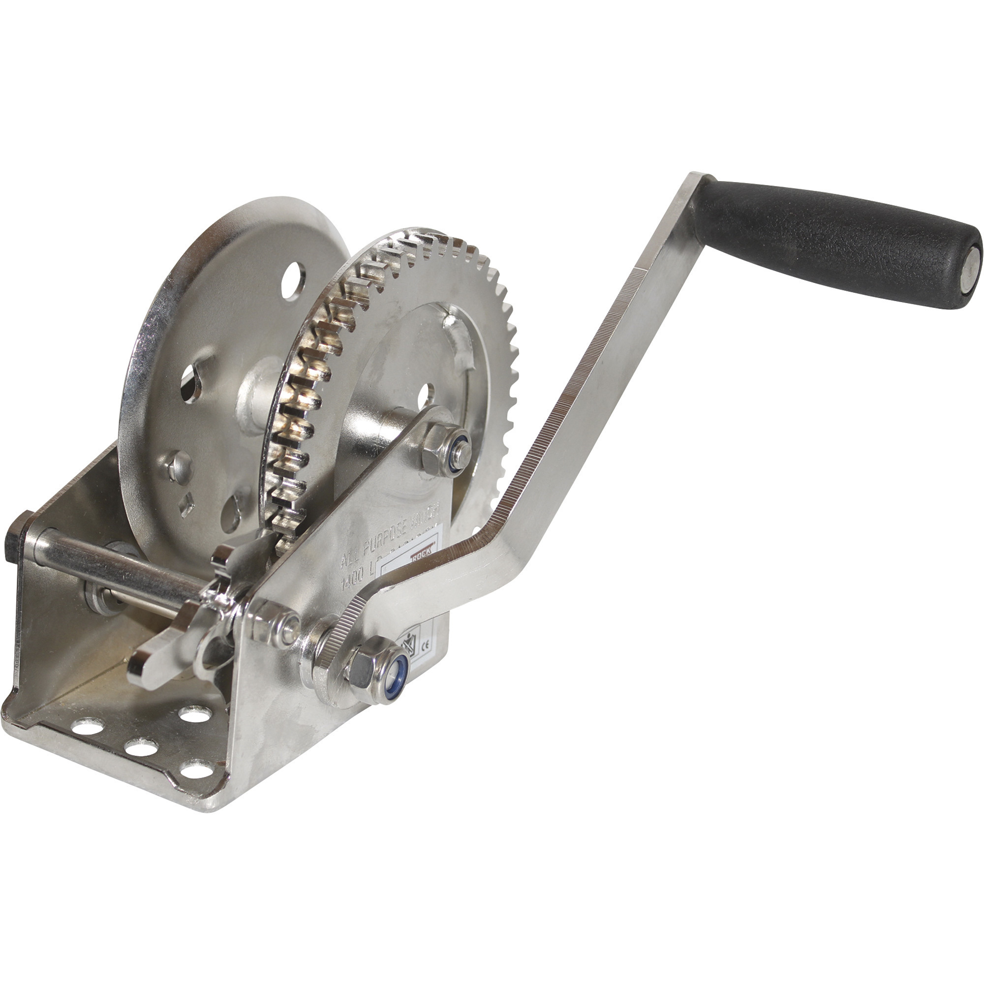 Endurance Marine Single Speed Stainless Steel Hand Winch With Manual Brake, 1400-Lb. Pulling Capacity, Model# EBW1400SS
